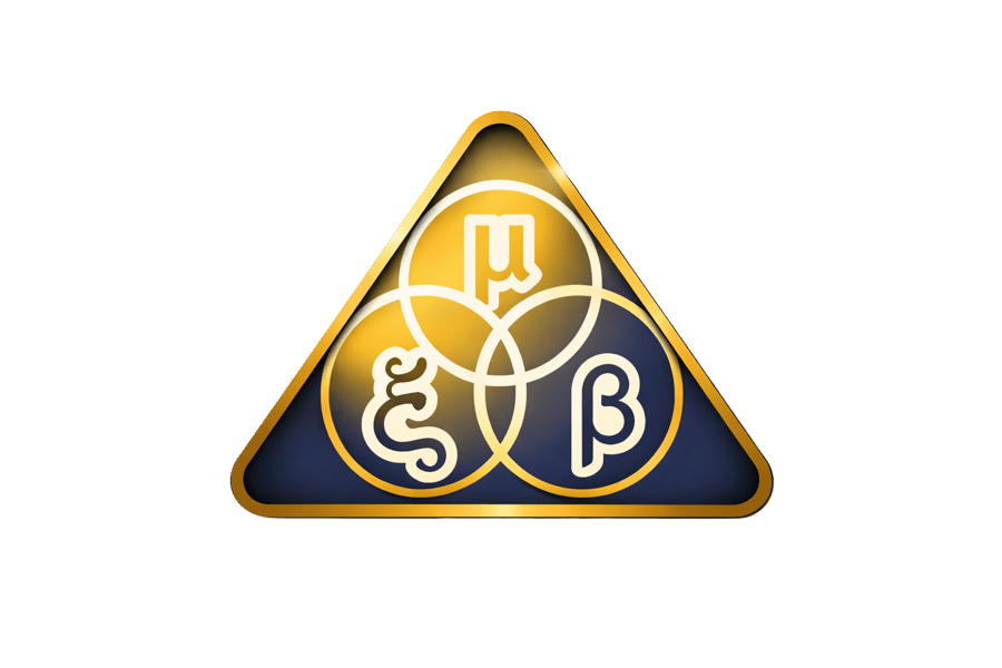 Golden triangle with interlocking Greek letters (1)