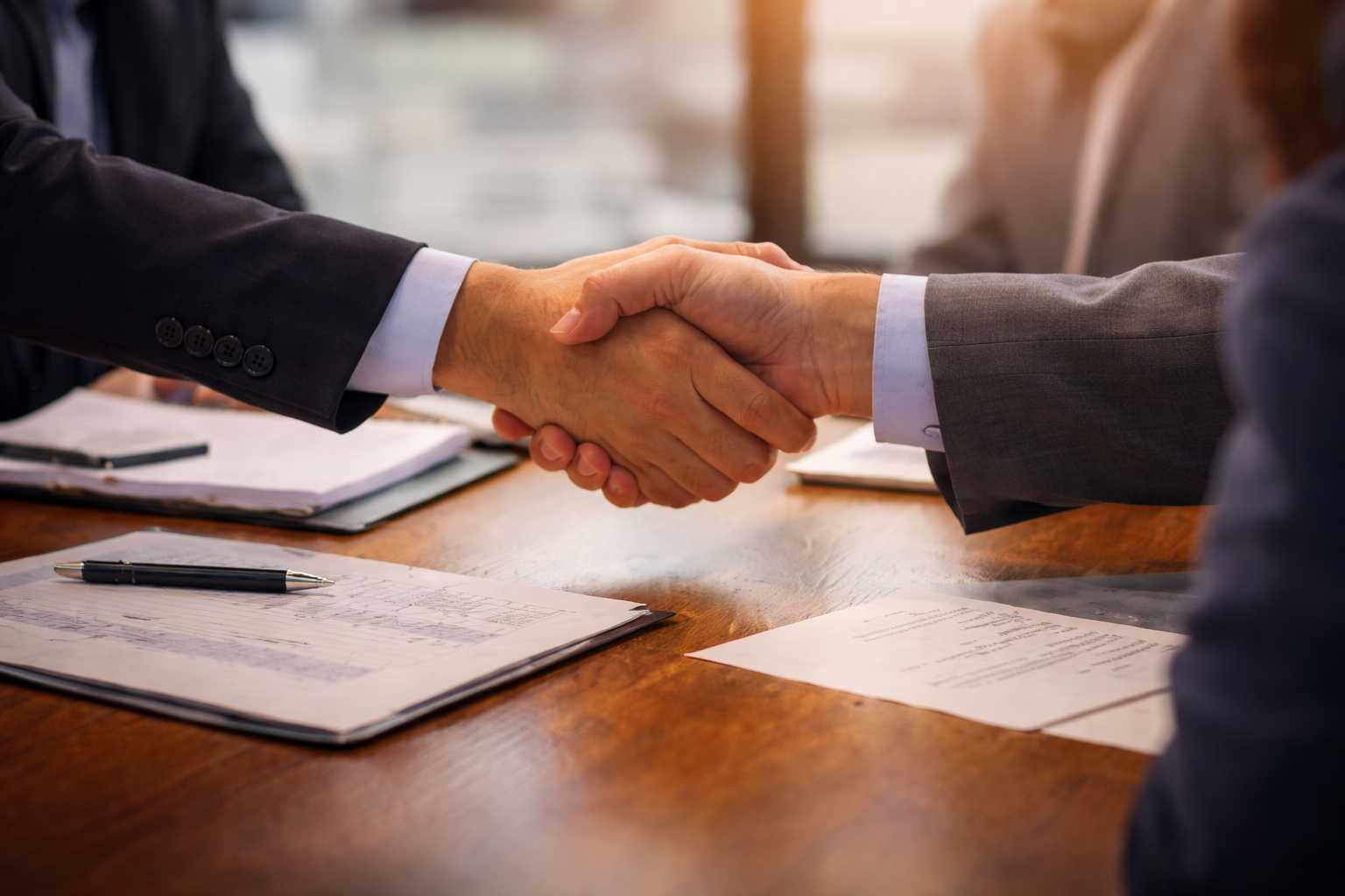 Business professionals sealing a deal Business professionals sealing a deal